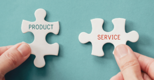 puzzle pieces that say product and service
